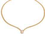 Royale Pear Solitaire Cuban Chain Necklace - Image 2
