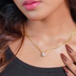 Royale Pear Solitaire Cuban Chain Necklace - Image 3