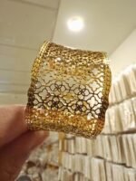 Majestic Filigree Gold Statement Cuff Bracelet - Image 2