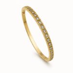 Celeste Crystal Square Link Gold Bangle