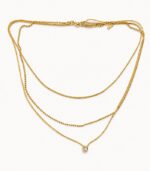 Royale Triple Layer Solitaire Pendant Necklace