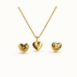 Amour Crystal Heart Pendant Jewelry Set