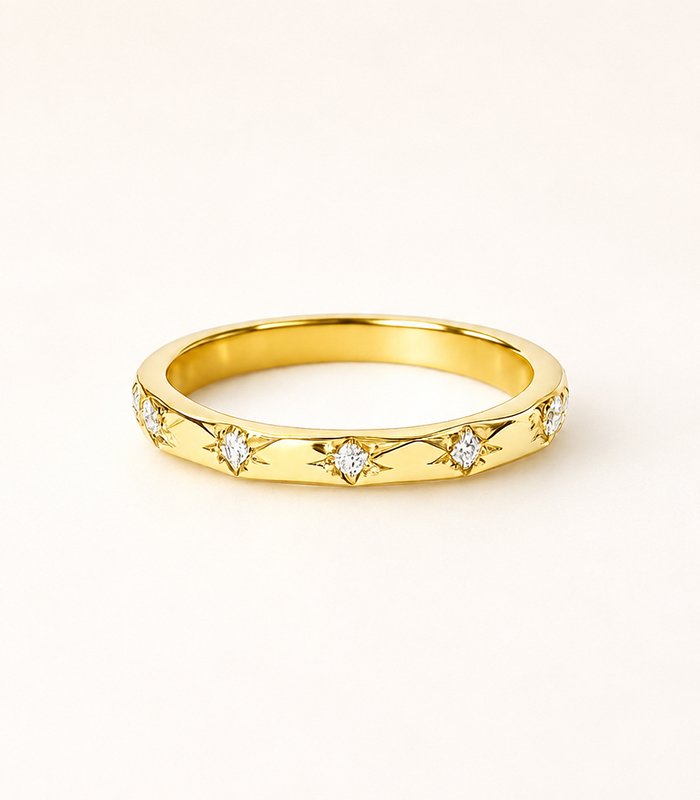 LaaBella Celestial Spark 18K Gold Plated Ring | Elegant Gold Ring for Women
