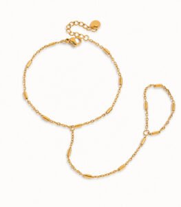 Minimalist 18K Gold Plated Hand Chain Bracelet