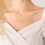 Celeste Solitaire Gold Pendant Necklace - Image 2