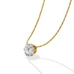 Celeste Solitaire Gold Pendant Necklace - Image 3