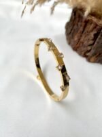 Celeste Crystal Accent Gold Bangle - Image 2