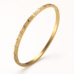 Aurora Crystal Chevron Gold Bangle