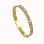 Royale Pavé Screw Gold Bangle