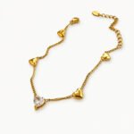 Royale Heart Charm Solitaire Bracelet