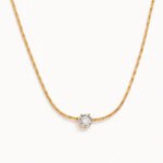 Celeste Solitaire Gold Pendant Necklace
