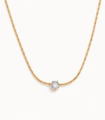 Celeste Solitaire Gold Pendant Necklace