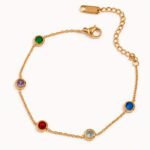 Royale Multicolor Bezel Charm Bracelet