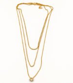 Royale Triple Layer Solitaire Pendant Necklace - Image 2