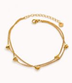 Amour Heart Charm Layered Bracelet