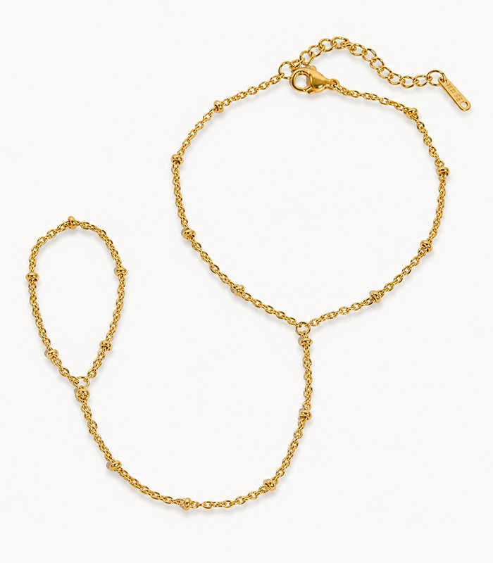 Celeste Beaded Hand Chain Bracelet