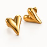 Royale Sculpted Heart Stud Earrings
