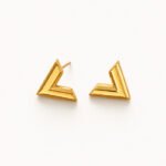 Royale Geometric Triangle Stud Earrings