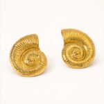 Aurelia Spiral Shell Statement Stud Earrings