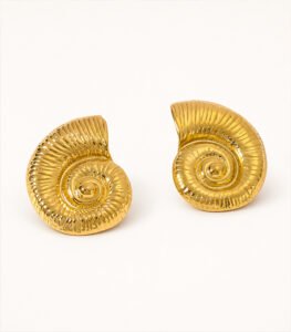 Aurelia Spiral Shell Statement Stud Earrings