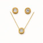 Radiant Crystal Circle Pendant & Stud Set
