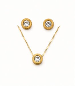 Radiant Crystal Circle Pendant & Stud Set