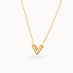 Luxe Gold V Initial Pendant Necklace