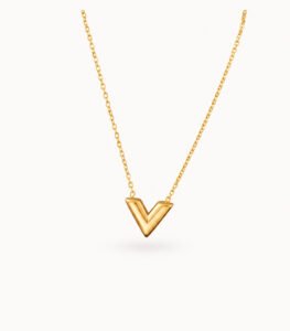 Luxe Gold V Initial Pendant Necklace