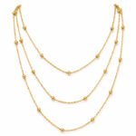 Minimalist Layered Gold Ball Station Necklace