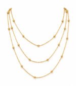 Minimalist Layered Gold Ball Station Necklace