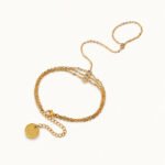 Triple Crystal Layered Hand Chain Bracelet