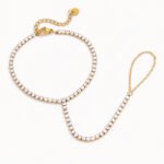Elegant Gold Tennis Hand Chain Bracelet