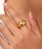Celestial Starburst Gold Dome Statement Ring - Image 2
