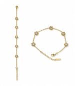 Elegant Crystal Star Charm Gold Bracelet