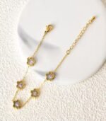 Elegant Crystal Star Charm Gold Bracelet - Image 2