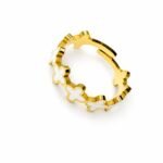 Elegant White Clover Adjustable Gold Ring
