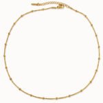 Minimalist Gold Ball Station Chain Necklace
