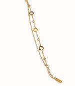 Elegant Clover Charm Gold Chain Bracelet - Image 2