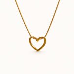 Minimalist Open Heart Gold Pendant Necklace