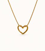 Minimalist Open Heart Gold Pendant Necklace