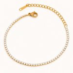 Classic Crystal Tennis Gold Bracelet