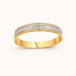Radiant Crystal Eternity Gold Bangle Bracelet